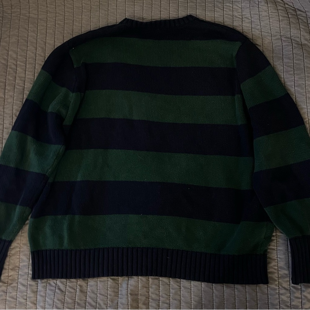 Brandy Melville Black and Green Striped Crewneck Sweater - Picture 3 of 4